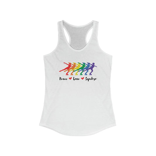 Peace, Love, Synchro Racerback Tank