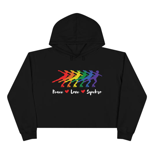 Peace, Love, Synchro Crop Hoodie